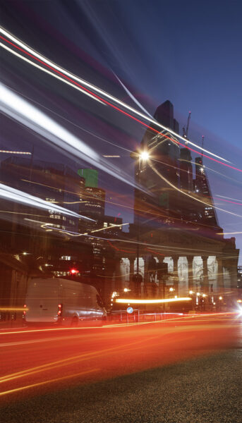 Blurry London street